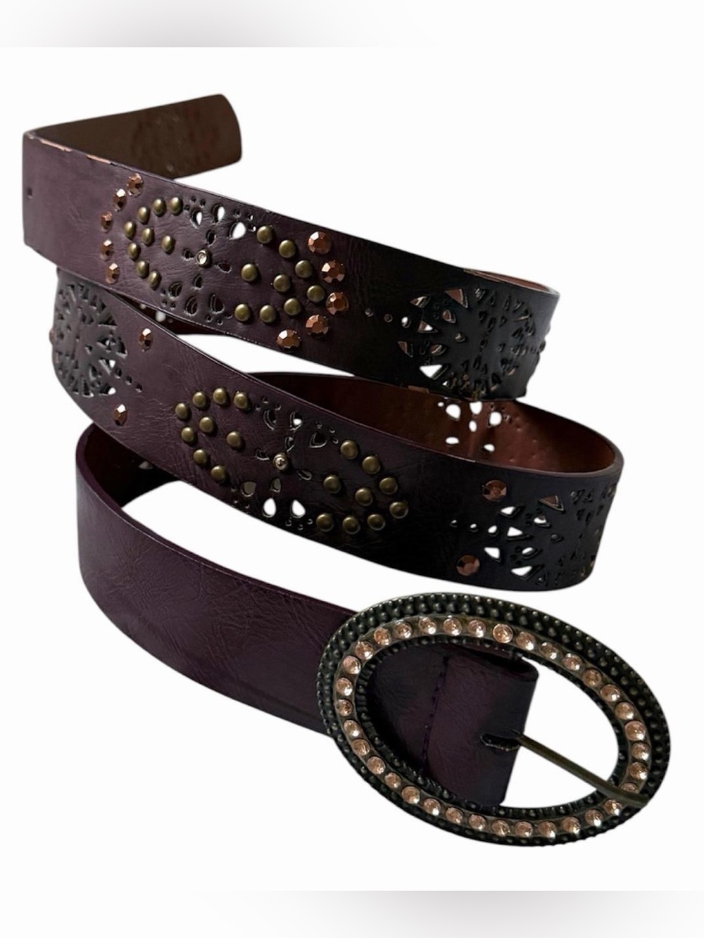 vintage y2k studded boho leather belt